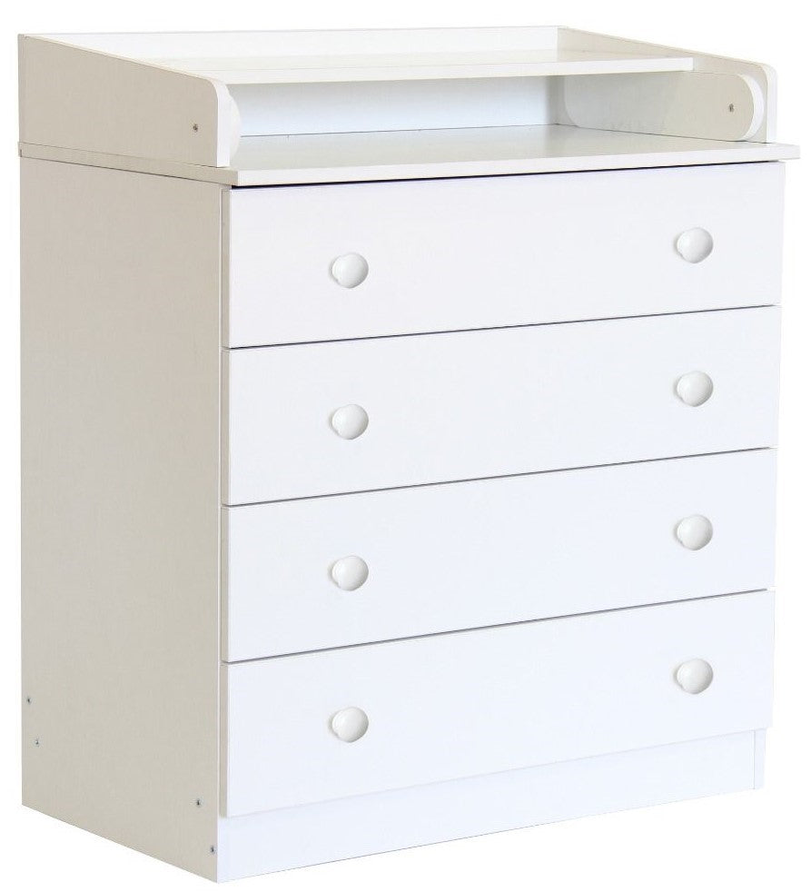 Kidsaw Kudl White Kids 4 Drawer Unit With Changing Board and Storage