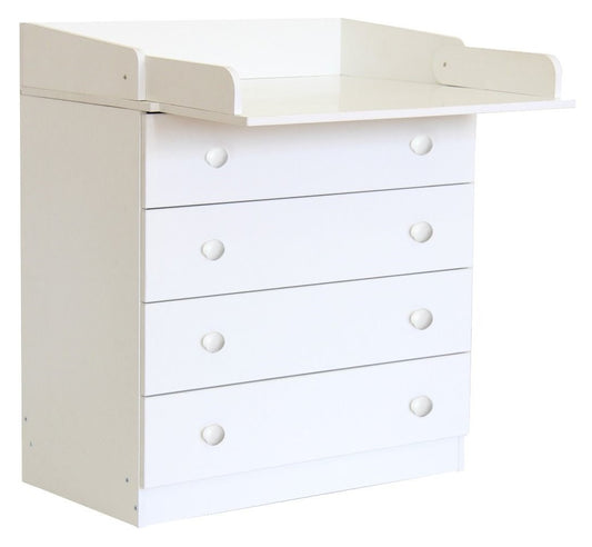 Kidsaw Kudl White Kids 4 Drawer Unit With Changing Board and Storage