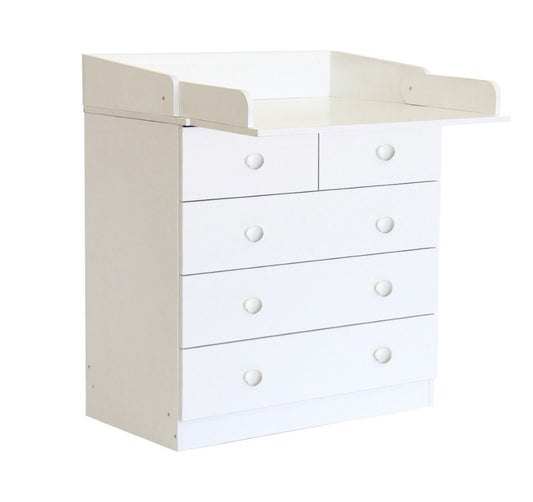 Kidsaw Kudl White Kids 5 Drawer Unit With Changing Board and Storage