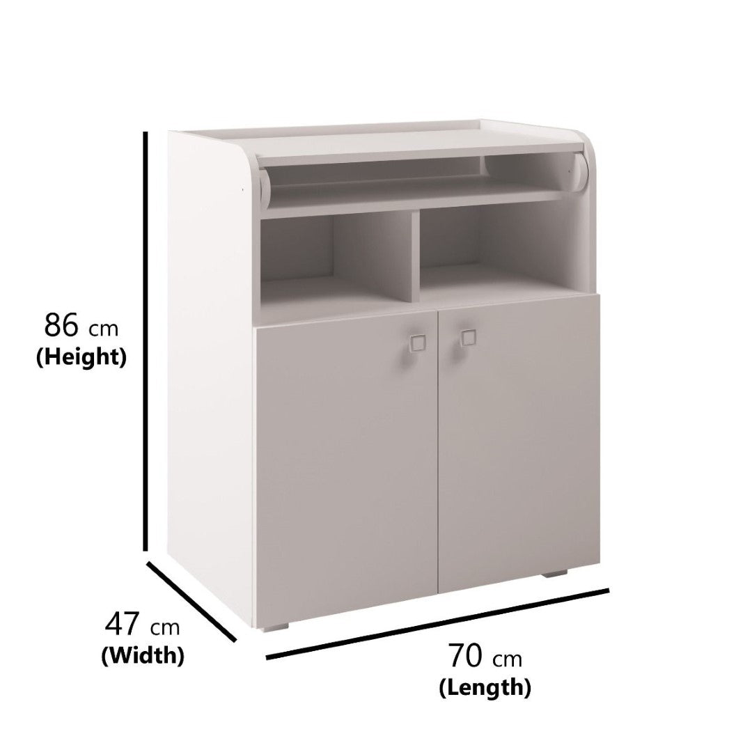 Kidsaw Kudl White Kids Changing Board Cupboard with Storage