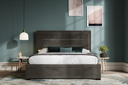 Emporia Knightsbridge 5ft Kingsize Mid Grey Velvet Ottoman Bed Frame