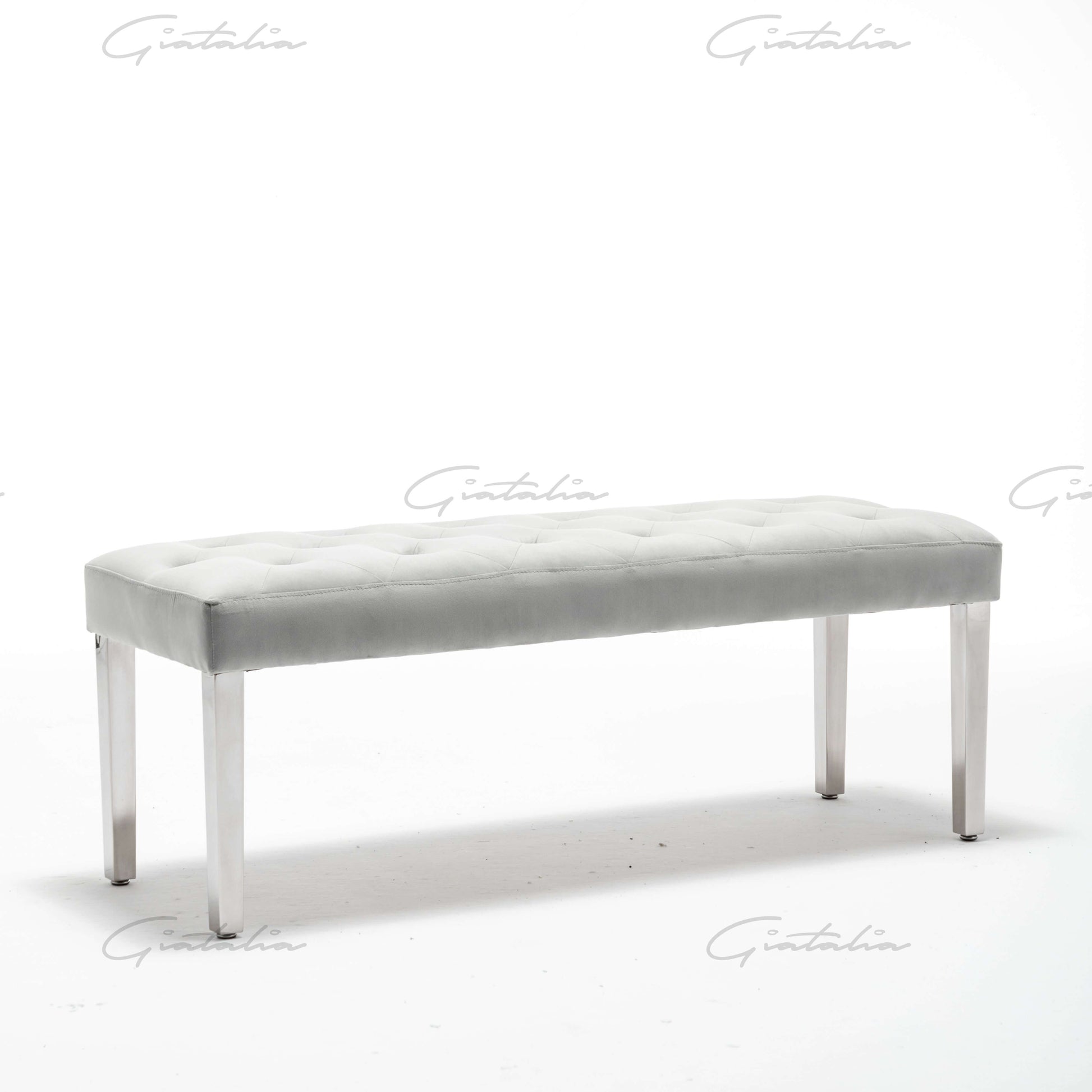 Giatalia Knightsbridge French Velvet 130cm Big Dove Cream Bench