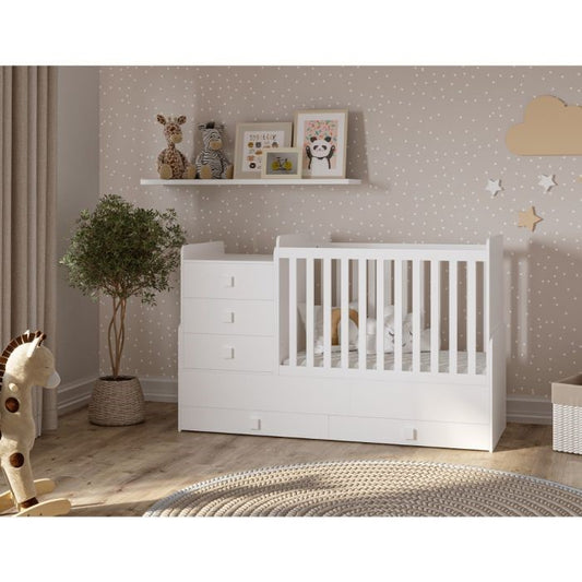 Kidsaw White 1200 Combi 4 in 1 Cot Bed