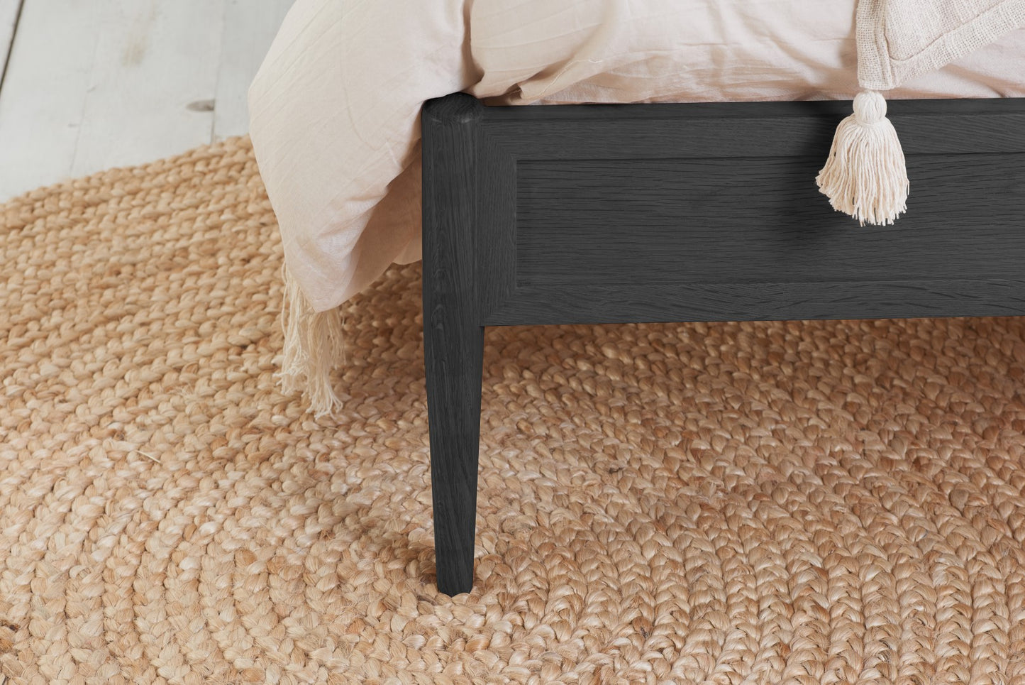 Birlea Furnitrure Leonie 5ft Kingsize Black Rattan Oak Bed Frame