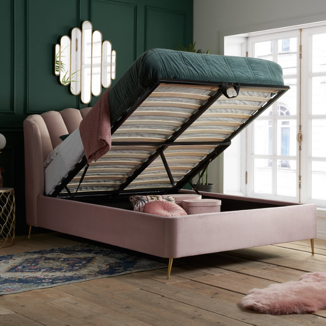 Birlea Lottie 4ft6 Double Pink Fabric Ottoman Bed Frame