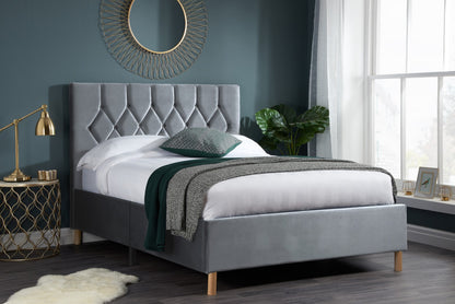 Birlea Loxley 4ft Small Double Grey Fabric Bed Frame