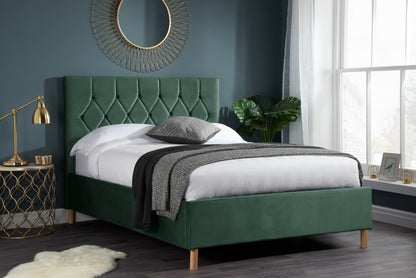 Birlea Loxley 4ft Small Double Green Fabric Ottoman Bed Frame