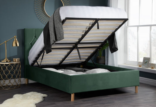 Birlea Loxley 4ft Small Double Green Fabric Ottoman Bed Frame