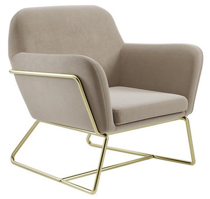 LPD Charles Beige Velvet Armchair