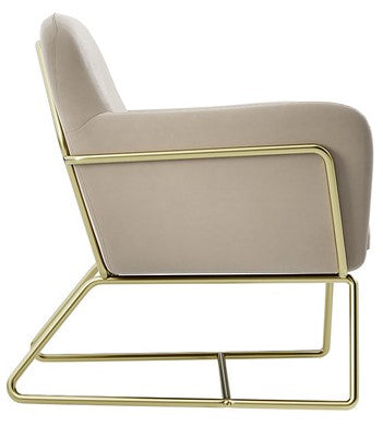 LPD Charles Beige Velvet Armchair