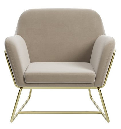 LPD Charles Beige Velvet Armchair