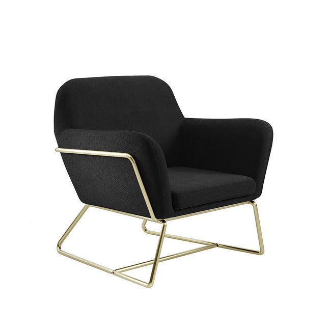 LPD Charles Black Velvet Armchair