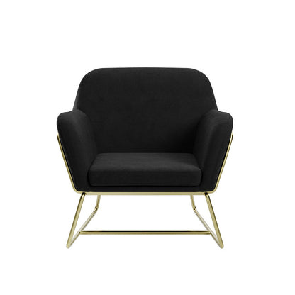 LPD Charles Black Velvet Armchair