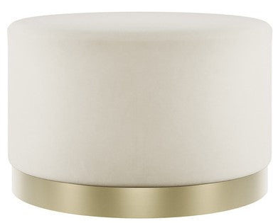 LPD Lara Large Cream Velvet Pouffe