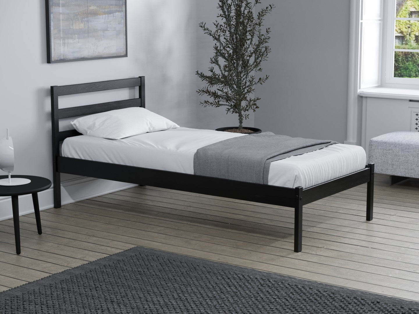 Birlea Luka 4ft6 Double Black Pine Bed Frame