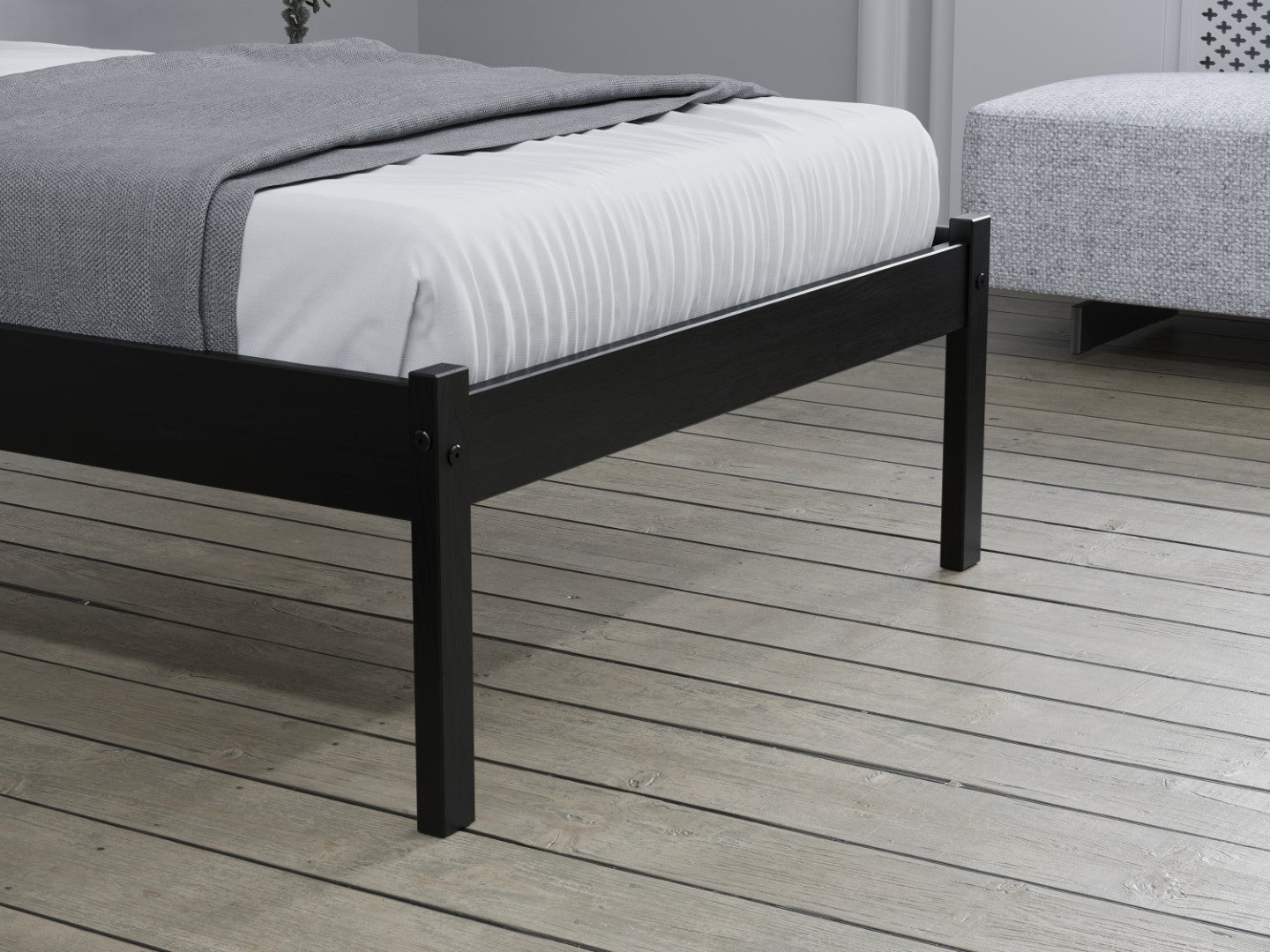 Birlea Luka 4ft6 Double Black Pine Bed Frame