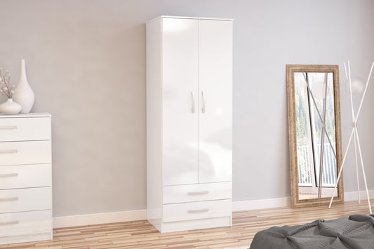 Birlea Lynx White 2 Door Combi Wardrobe