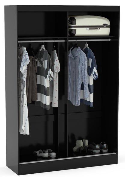 Birlea Lynx Black 2 Door Sliding Wardrobe With Mirror