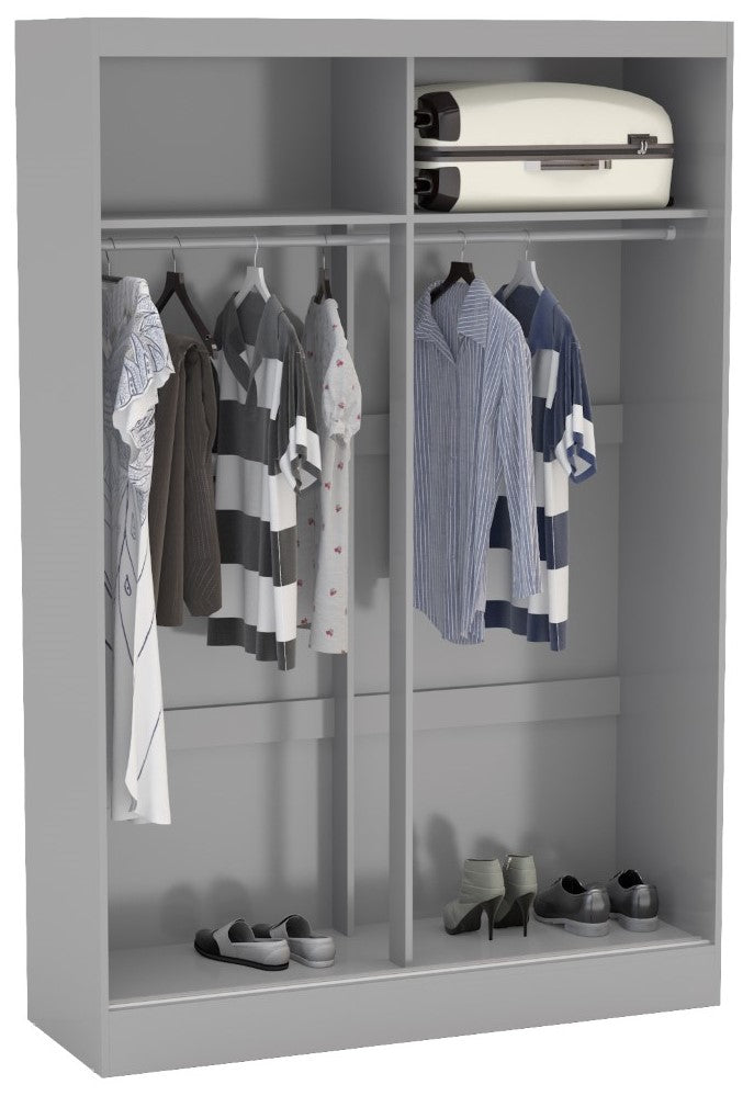 Birlea Lynx Grey 2 Door Sliding Wardrobe With Mirror