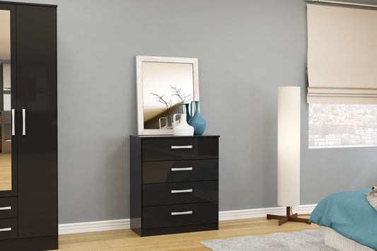 Birlea Lynx Black 4 Drawer Chest