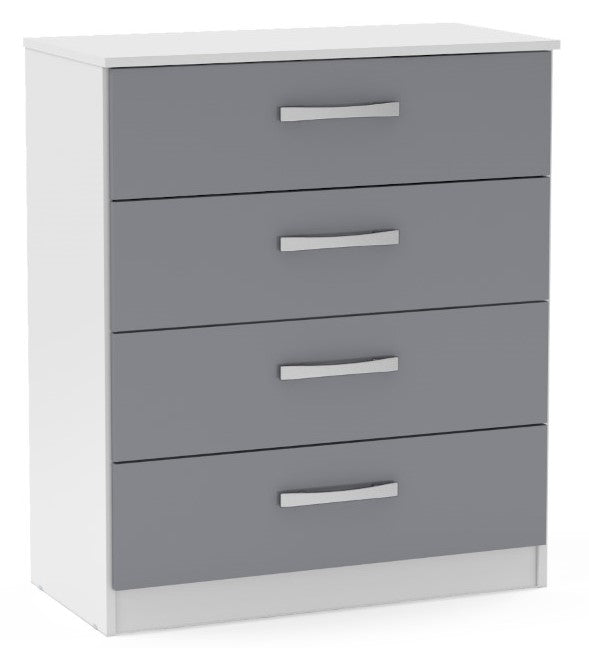 Birlea Lynx White & Grey 4 Drawer Chest