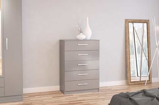 Birlea Lynx Grey 5 Drawer Chest