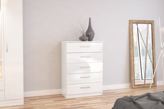 Birlea Lynx White 5 Drawer Chest