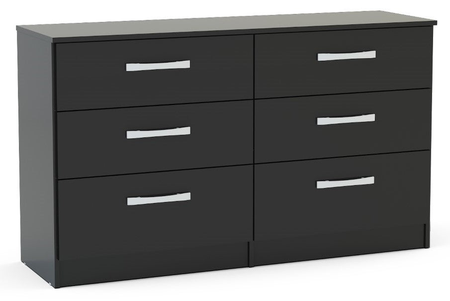 Birlea Lynx Black 6 Drawer Chest