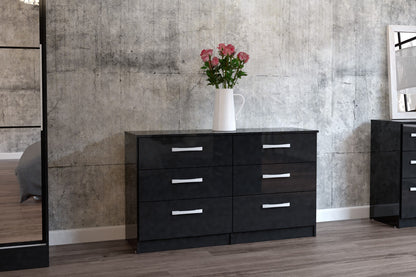 Birlea Lynx Black 6 Drawer Chest