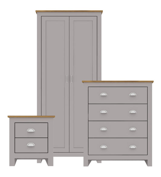 LPD Lancaster Grey Bedroom Set