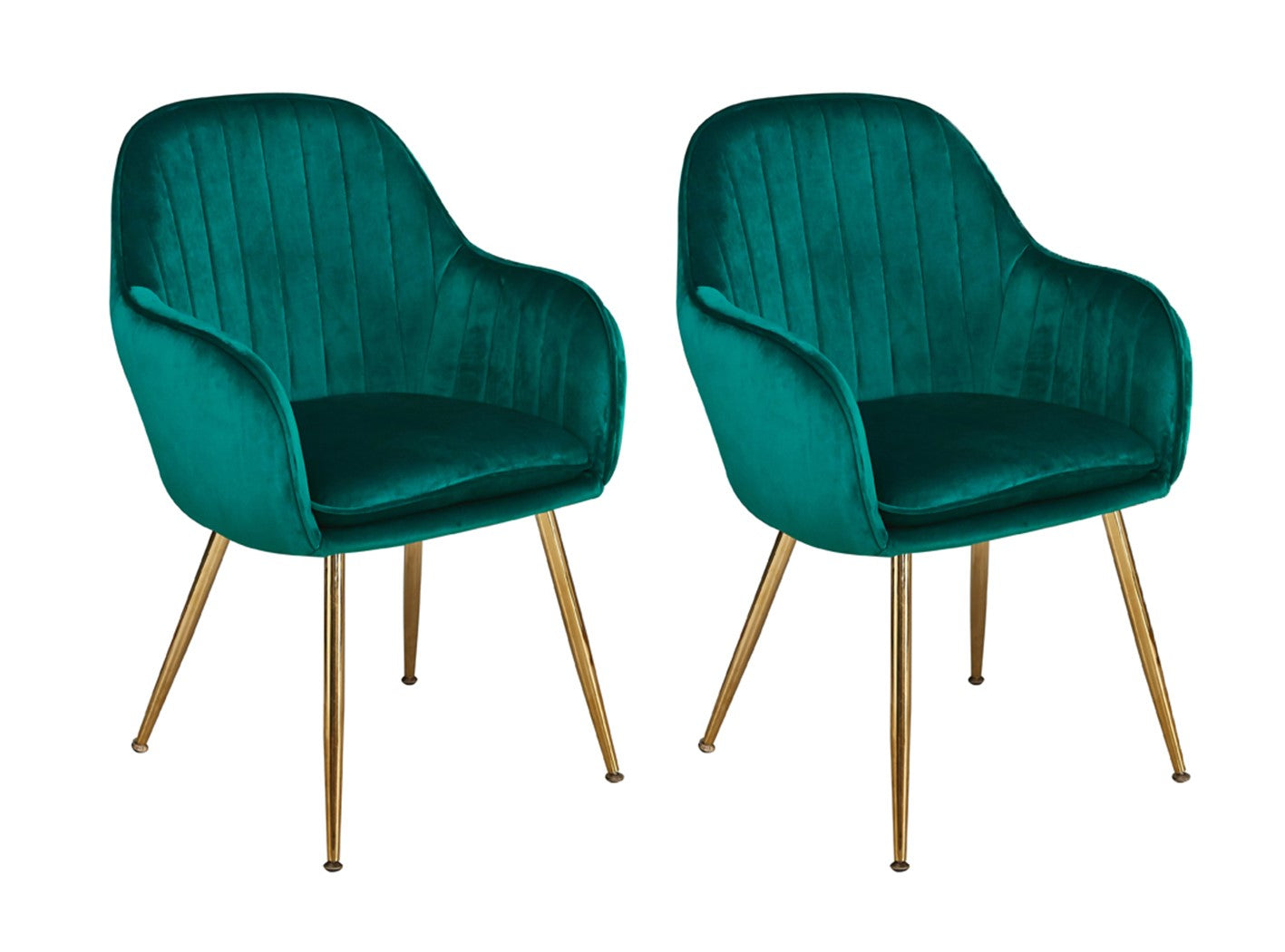 LPD Lara Forest Green Dining Chair with Gold Legs