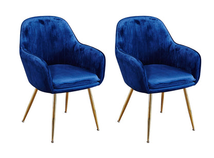 LPD Lara Royal Blue Dining Chair with Gold Legs