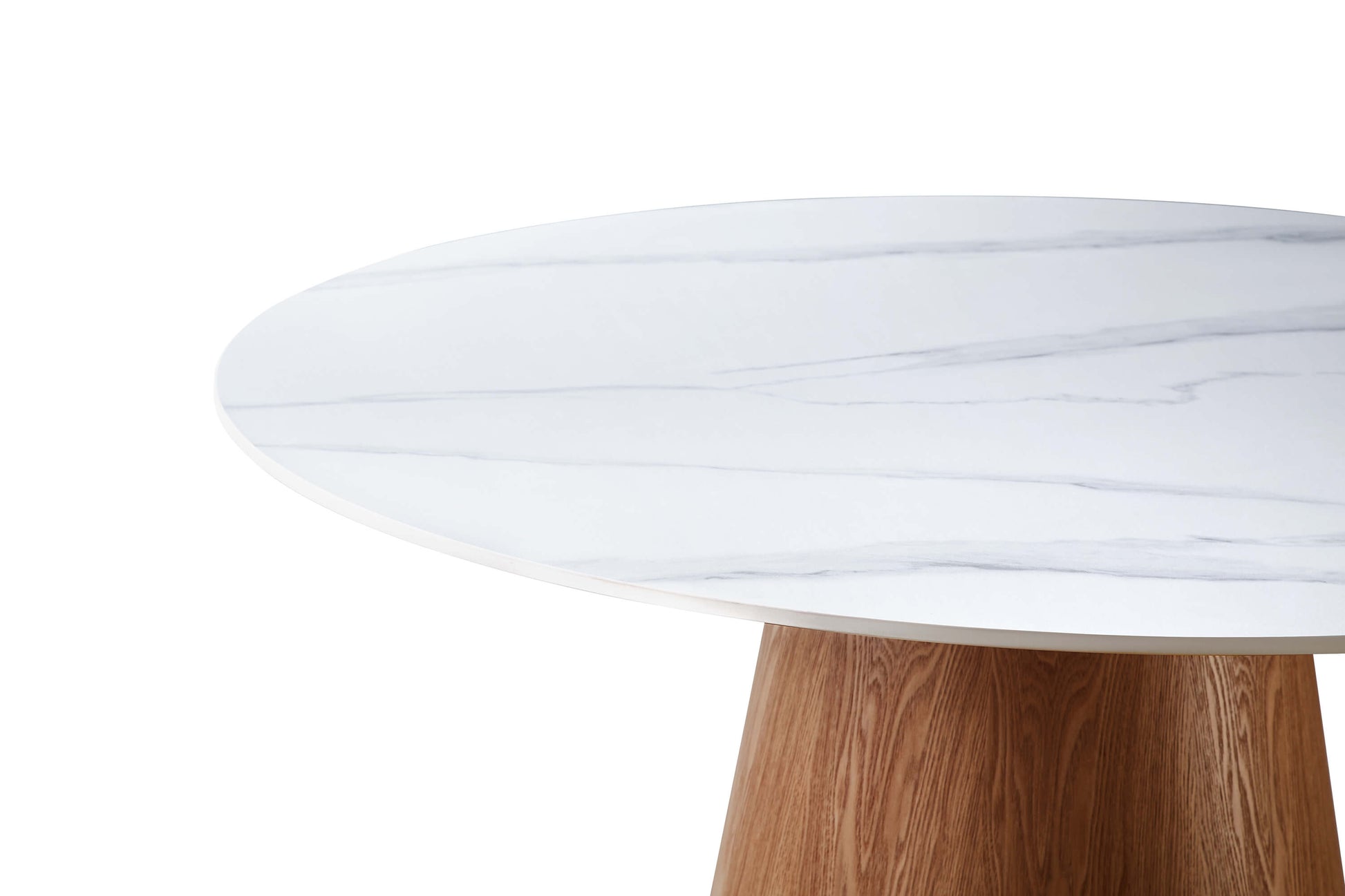 Giatalia Lilian 6 Seater Round Sintered Stone Dining Table – Walnut & White