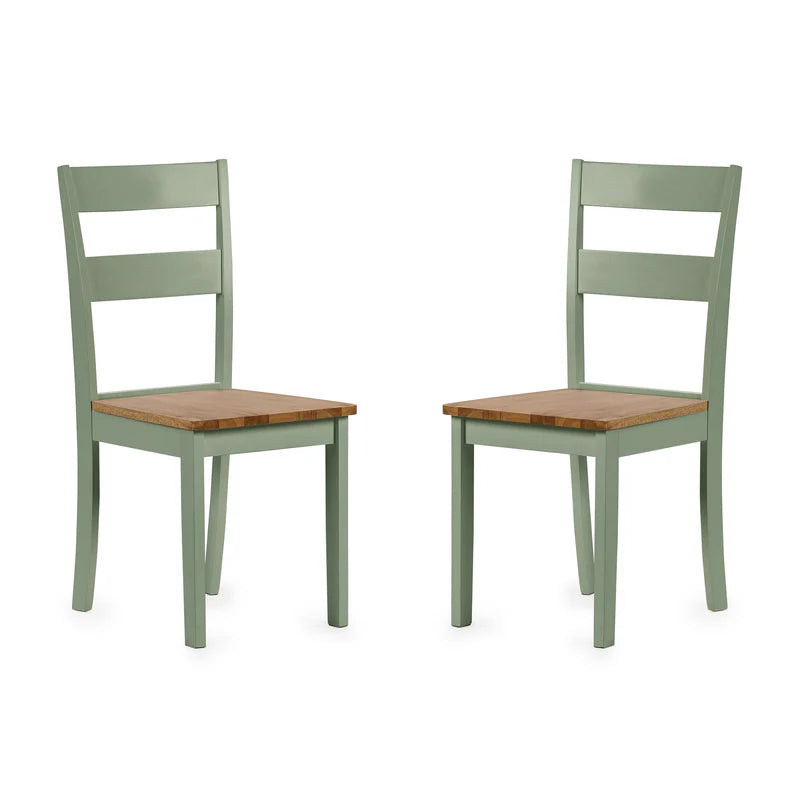 Linwood Set of 2 Sage Green and Natural Dining Chairs