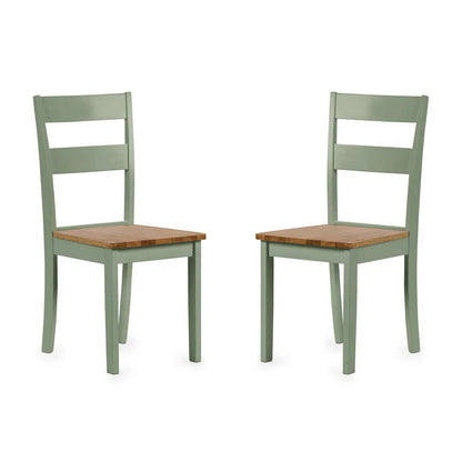 Linwood Set of 2 Sage Green and Natural Dining Chairs