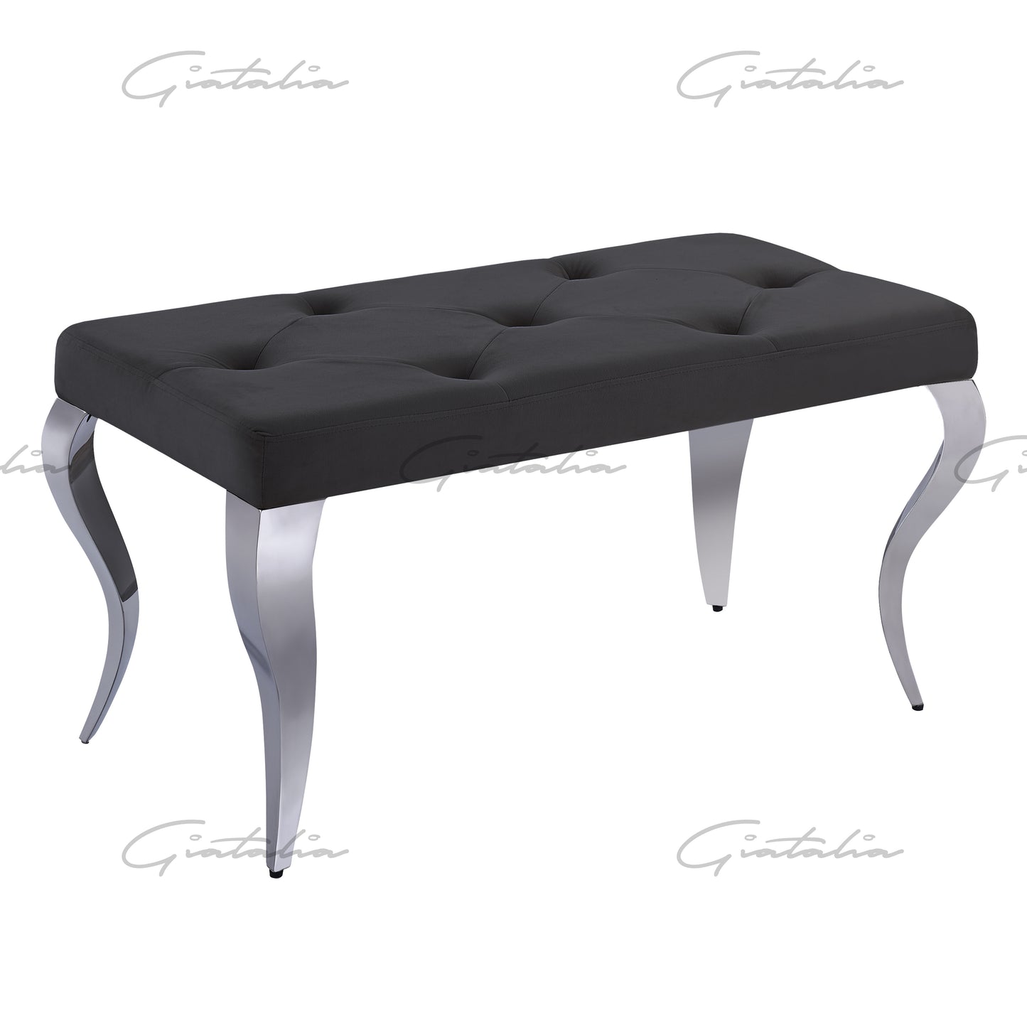 Giatalia Liyana French Velvet small 90cm Black blackess Bench