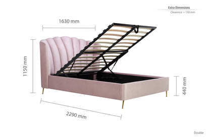 Birlea Lottie 4ft6 Double Pink Fabric Ottoman Bed Frame