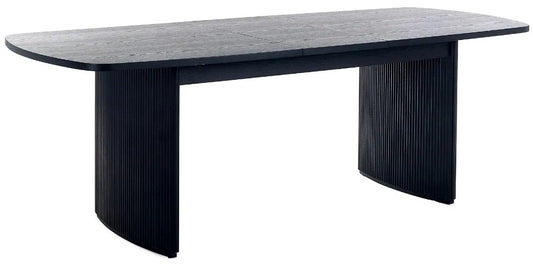 Louis Black Fluted Extending Dining Table