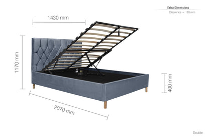 Birlea Loxley 4ft6 Double Grey Fabric Ottoman Bed Frame