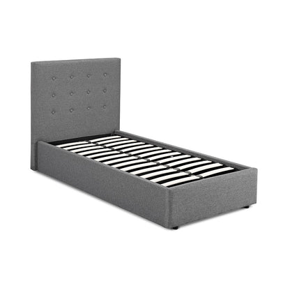 LPD Lucca 3ft Single Grey Plus Hopsack Ottoman Bed Frame