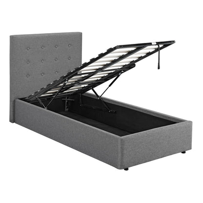 LPD Lucca 3ft Single Grey Plus Hopsack Ottoman Bed Frame