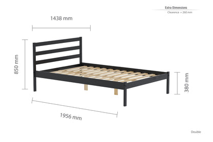 Birlea Luka 4ft6 Double Black Pine Bed Frame