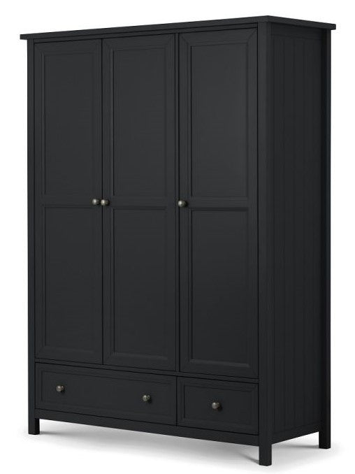 Julian Bowen Maine Anthracite 3 Door 2 Drawer Combination Wardrobe