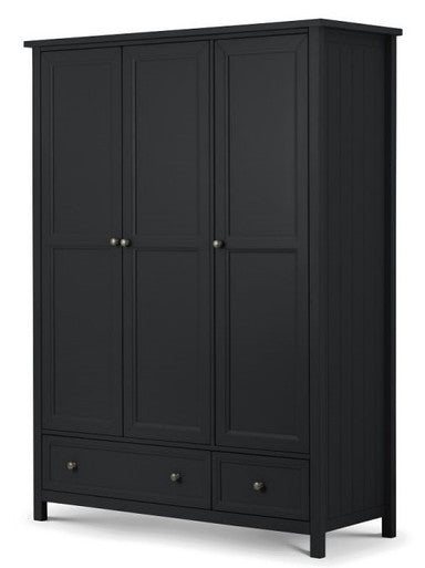 Julian Bowen Maine Anthracite 3 Door 2 Drawer Combination Wardrobe