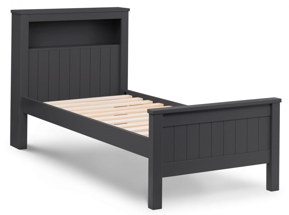 Julian Bowen Maine Anthracite 3ft Single Bookcase Bed