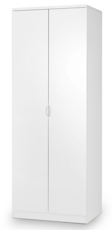 Julian Bowen Manhattan White High Gloss 2 Door Wardrobe