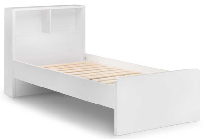Julian Bowen Manhattan White High Gloss 3ft Single Bookcase Bed