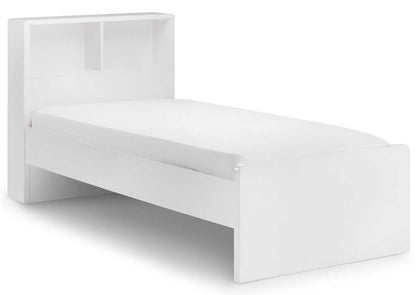 Julian Bowen Manhattan White High Gloss 3ft Single Bookcase Bed