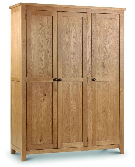 Julian Bowen Marlborough Solid Oak 3 Door Wardrobe