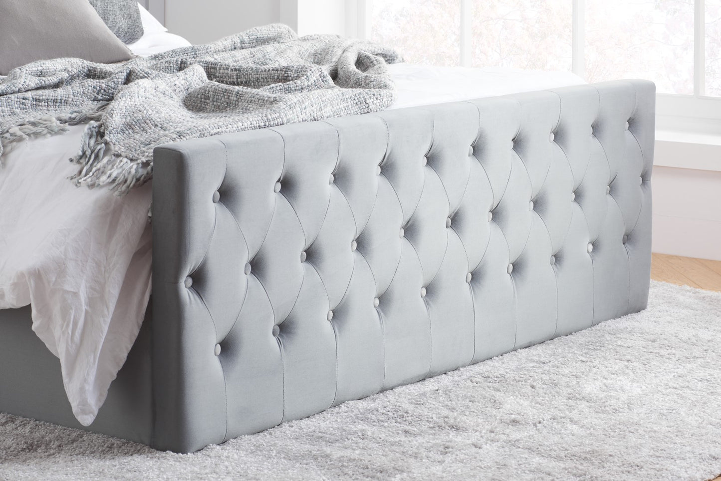 Birlea Marquis 4ft6 Double Grey Fabric Ottoman Bed Frame